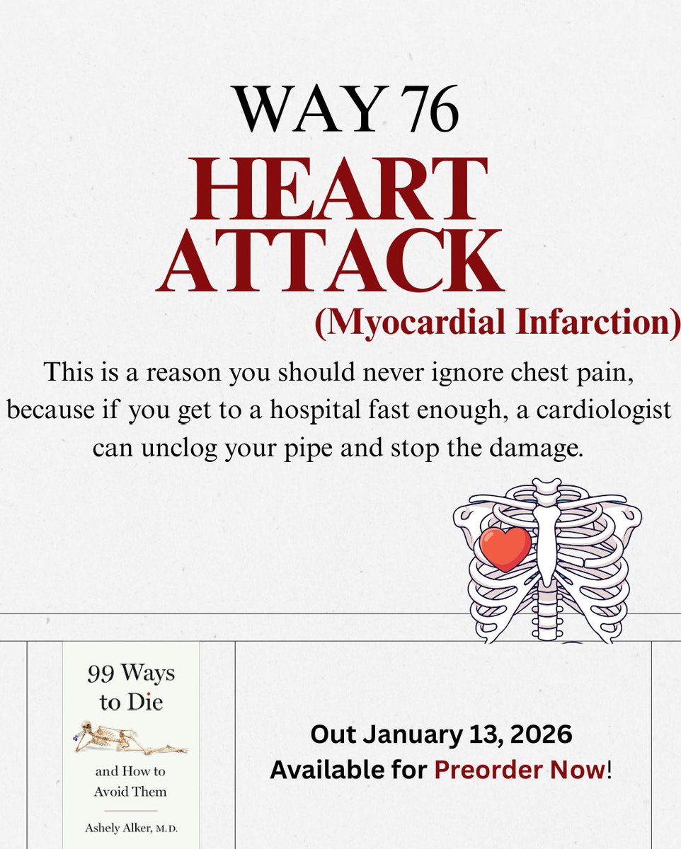 aalkermd's tweet image. 💀99 WAYS IN 99 DAYS 💀 

The official countdown to the release of:

99 Ways to Die &amp;amp; How to Avoid Them 📖 

An illuminating, hilarious, and practical guide to 99 of the most terrifying ways to die and how to avoid them from an emergency medicine doctor (me!).

📖 pre order now:…