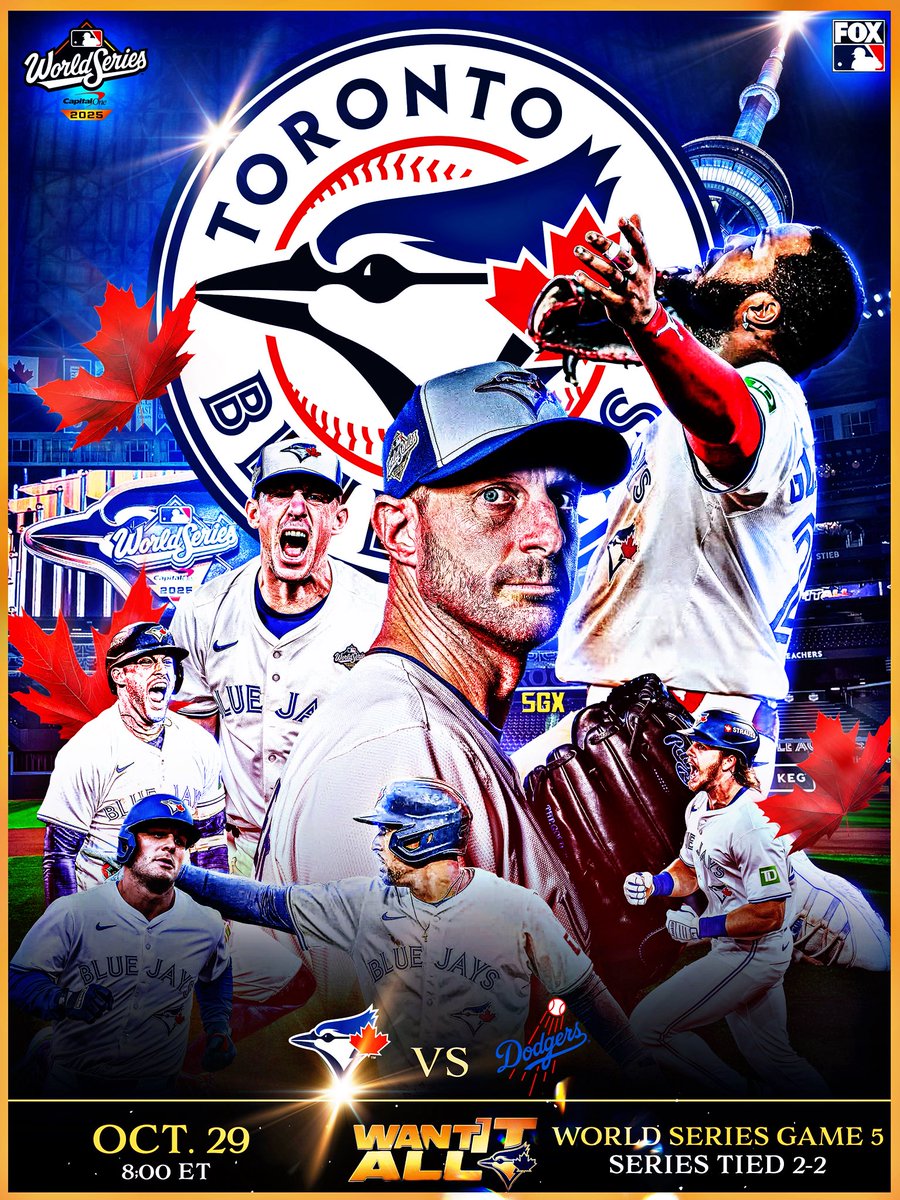 ShirkoGraphX's tweet image. World Series Design 

The Toronto Blue Jays have broken the tie ‼️
#WorldSeries #mlb #BlueJays
