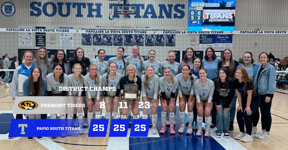 PLSouthTitanVb's tweet image. PAPIO SOUTH VOLLEYBALL IS HEADED TO STATE!!
Grateful to spend one more week TOGETHER!
Get your STATE Shirts here: papiosouthstatevball25.itemorder.com/shop/sale/
#owntheoutcome @pls_activities