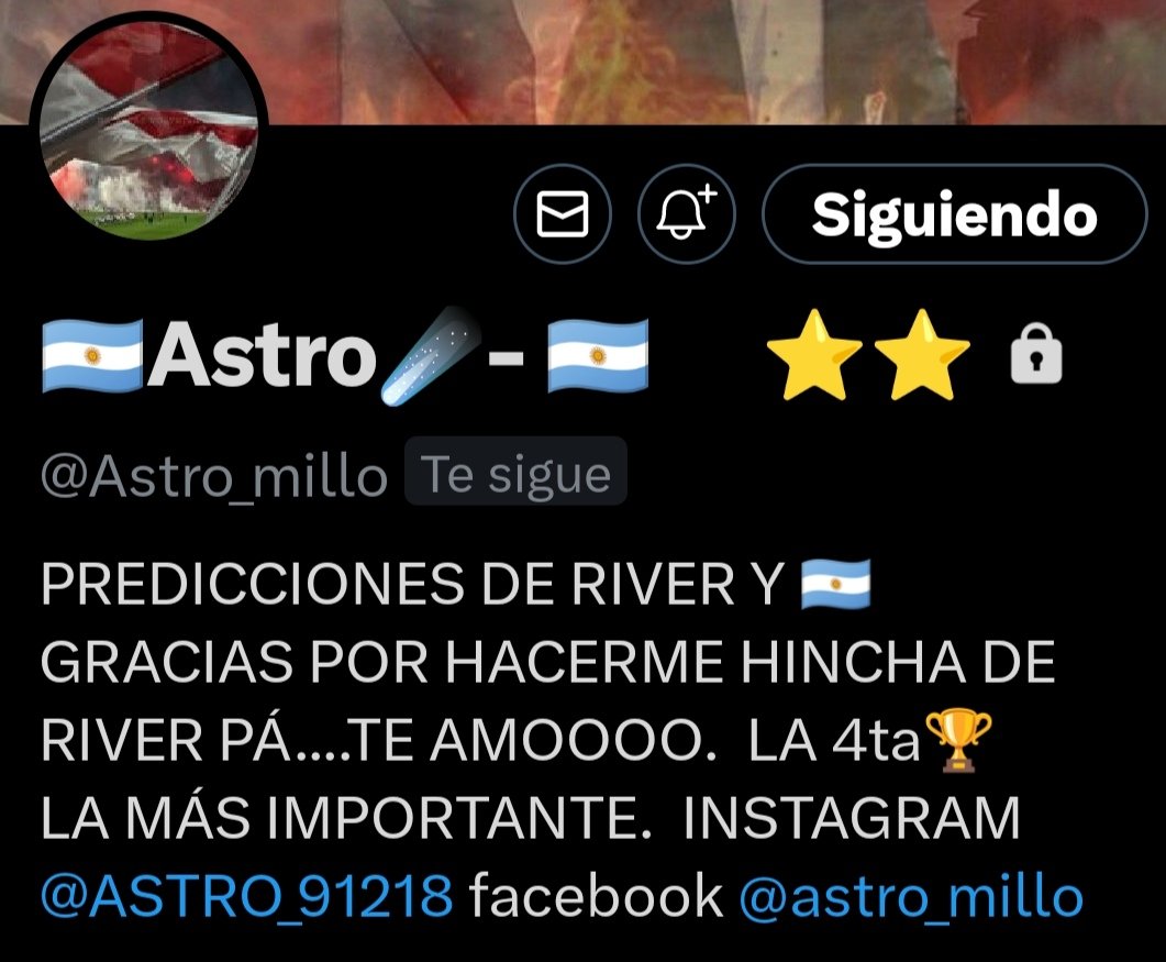 Martin41825531's tweet photo. Hagamos viral para qué Astro millo llegue a la dirigencia de River vamos qué podemos💪🇮🇩🇵🇱 https://t.co/i6XAZkCZ5u