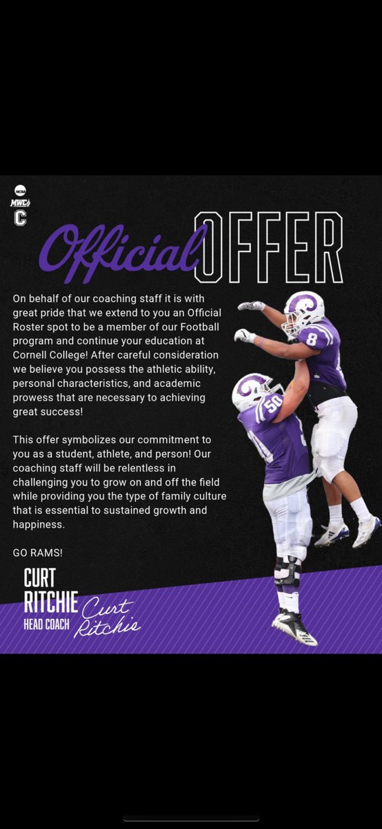 JasonOfficial52's tweet photo. After a great conversation with @FBCoachRitchie iam blessed to receive an offer to go Play at @CornellRams 🙏
#AGTG https://t.co/QhHObkufh7