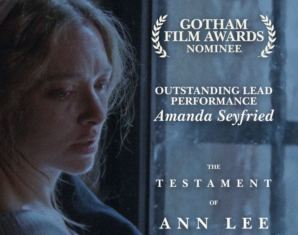 Congratulations!!! to Amanda Seyfried on her Gotham Film Awards nomination!!! #TheGothams2025 for Outstanding Lead Performance in The Testament of Ann Lee. #AmandaSeyfried #TheTestamentofAnnLee