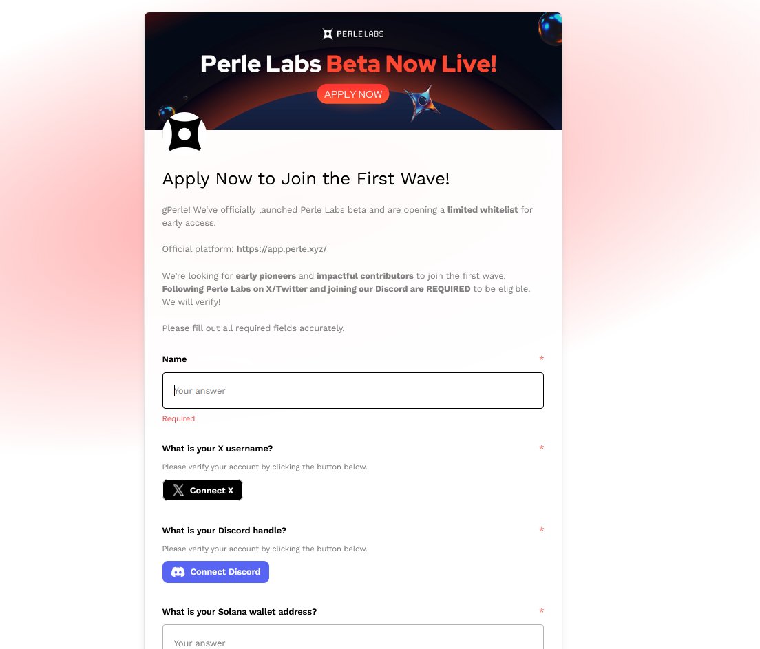 0xUzman's tweet photo. Herkese Selamlar 👋

Perle Labs ( @PerleLabs ) Beta için Whitelist Paylaştı 👀

🔗Link : https://t.co/yW0xcYH426
⌛️Türkiye Saati ile 28 Ekim akşam 19.00'da paylaşıldı ve 7 gün içinde kapanacak denildi.

Ai / Data projeleri ilgimi çekiyor, katılım sağladım - Ai geliştirmede Ödüller olacak 🫡

📖Form ; 
- İsim
- Twitter Bağlama / Takip
- Discord Bağlama / Sunucuya Gir
- Solana Cüzdan Adresi
- EVM Cüzdan Adresi
- Mail Adresi
- Whitelist'e girersen nasıl katkı sağlayabilirsin ?
- Paylaştığın bir içerik / destek kanıtı

🔗Ayrıca Galxe'si Bulunuyor ; https://t.co/Ypus4ITDjM

- Görevlerin çoğu twitter / discord, kolayca yapılabilecek türden.

💵Yatırım : 17.5M $USD Led by @hiFramework 
🔗Kaynak : https://t.co/GamxNdeeBB

gPerle Sanırım 🙂
