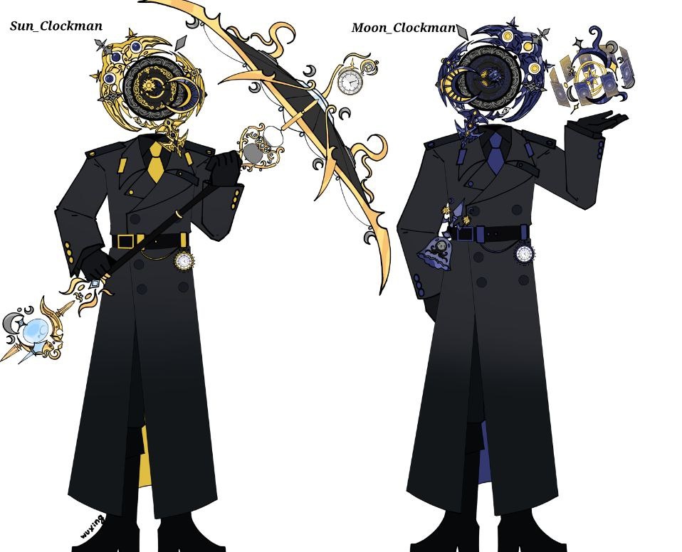 BabyWuchang's tweet image. Twins Clockman ☀️ and 🌙 #Clockman #SKIBIDITOILEToc