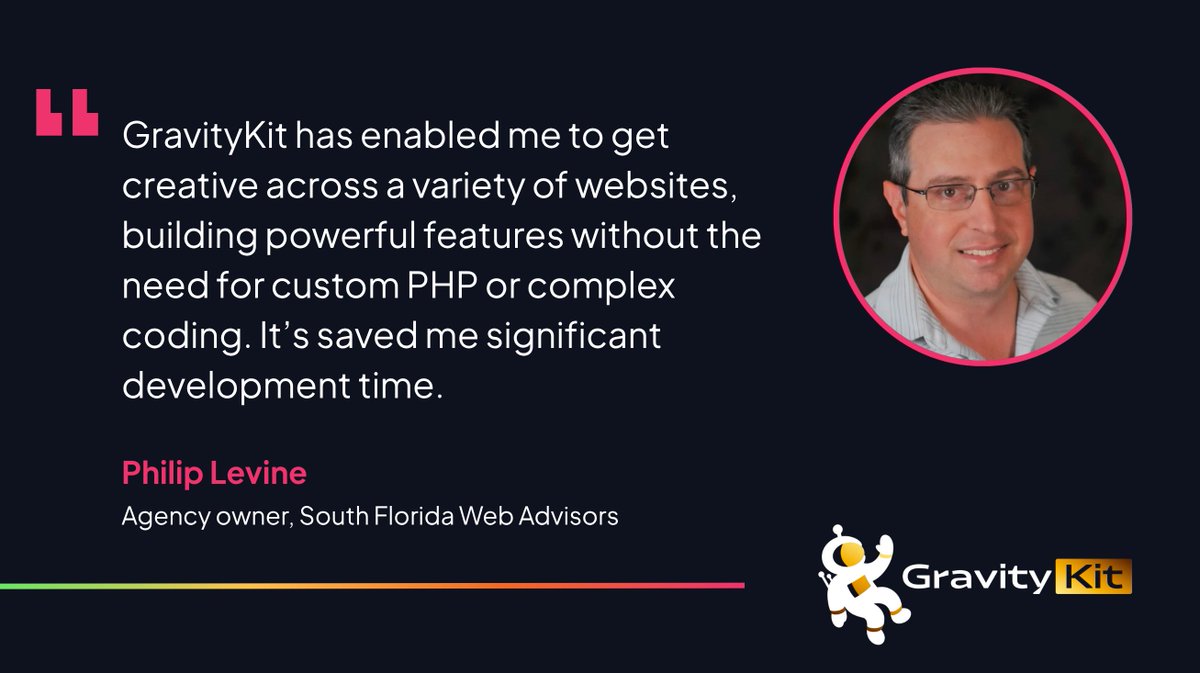 GravityView's tweet image. Complete projects in record time 🏗️

Get 50% off GravityKit: your toolkit for turning Gravity Forms into full-fledged web apps.

Build dashboards, directories, and workflows without code.

⏳ Don’t wait!

👉 gravitykit.com/black-friday/
