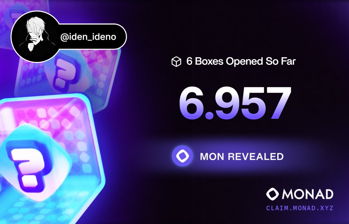 iden_ideno's tweet photo. MONAD BOXES 🎁 Day 2 @Monad $MON https://t.co/wuGQZas1Ub