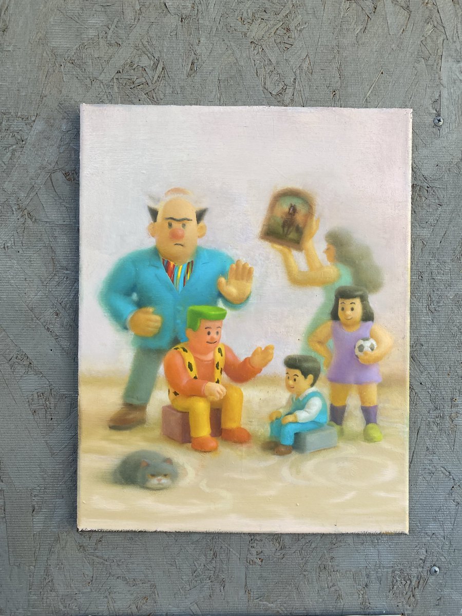 nostalgiakyoto's tweet photo. こいけぐらんじ個展
Koike Grunge  Solo Exhibition
「Oils」
2025.10.26（日）－11.8（土）
12:00～18:00
※水曜定休、最終日16時

DMの作品は、医学雑誌のイラスト用に制作されたものでした。そのお仕事の完成後、そこから油絵に発展させ、同じ光景が二次元とも三次元とも言い難い画面になりました https://t.co/ibXGqs64F2