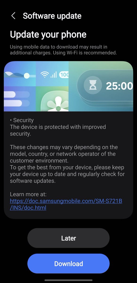 Sahilmallick201's tweet photo. Samsungs24FE 2025 october Security patch is available in india
#Samsungs24FE https://t.co/nxcjFBH4GI