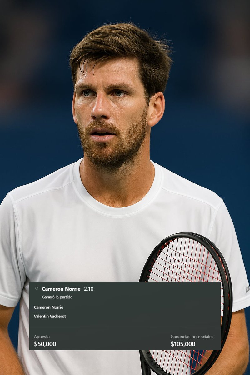 🚨 Pick Madrugador 🚨 

Si Cam Norrie gana voy a regalar una transferencia de $5k entre los comentarios💰.

La única regla es que me tienen que seguir 

Déjame tu like y RT y comenta♥️