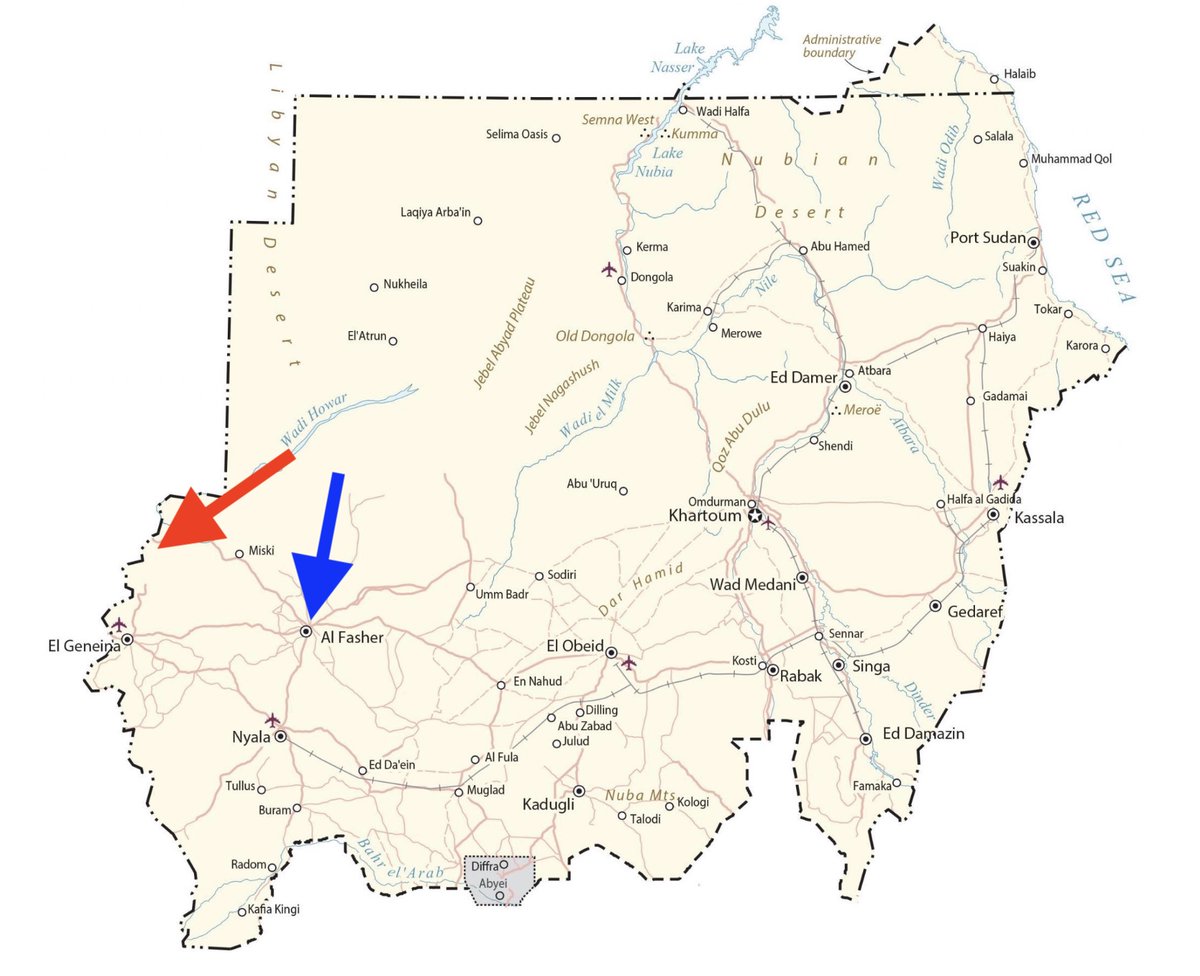 BSonblast's tweet photo. Today's quick update [Oct 29]:

- RSF drone strikes reported in Altina, North Darfur; the town hosts a large number of displaced people from Elfashir &amp; other parts of Darfur.

- Reports that over 460 people were killed in RSF attack on Saudi Hospital. 

#KeepEyesOnSudan https://t.co/TwQZs2gujl