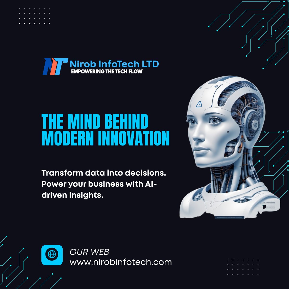 Nirob_InfoTech's tweet image. Unlock the future of business with Artificial Intelligence &amp;amp; Machine Learning! Smarter insights, faster decisions, limitless possibilities.

#AI #MachineLearning #BusinessInnovation #DataScience #SmartTechnology #DigitalTransformation #FutureReady