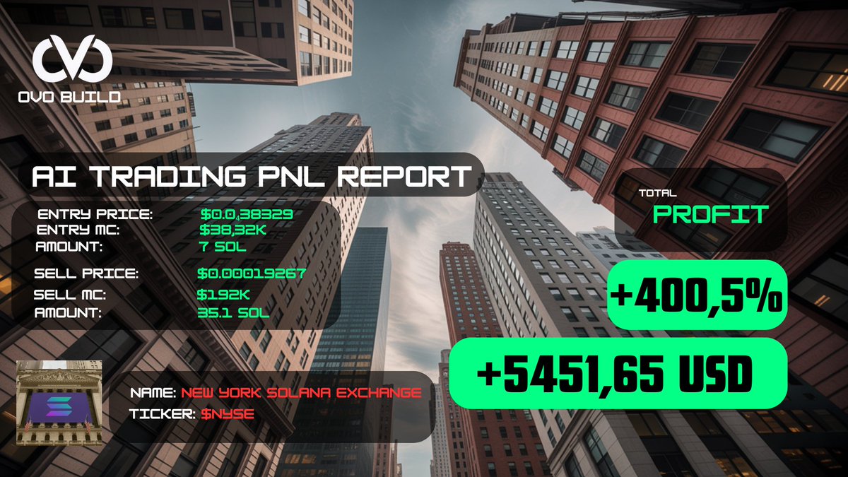 Ovobuild Alert: AI detected insider activity via wallet behavior analysis.  

100% confidence: $NYSE

AI traced 8x surge in flash-loan prep + CEX withdrawal clustering.  

Profit secured. 100% safe.

Try trade with AI #Ovobuild. Its free.