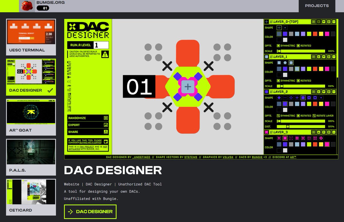 The bumgie.org page with our <a href="/MarathonTheGame/">Marathon</a> community projects is live! A lot of love and creativity went into these by <a href="/vsIvsk/">Michael Veselovsky</a> @CandorR6 <a href="/datreyafr/">datreya</a> myself and others. <a href="/JakeTheAlright/">Jake Carr</a> sure attracts kind and talented people! #bungie #marathonthegame #marathongame