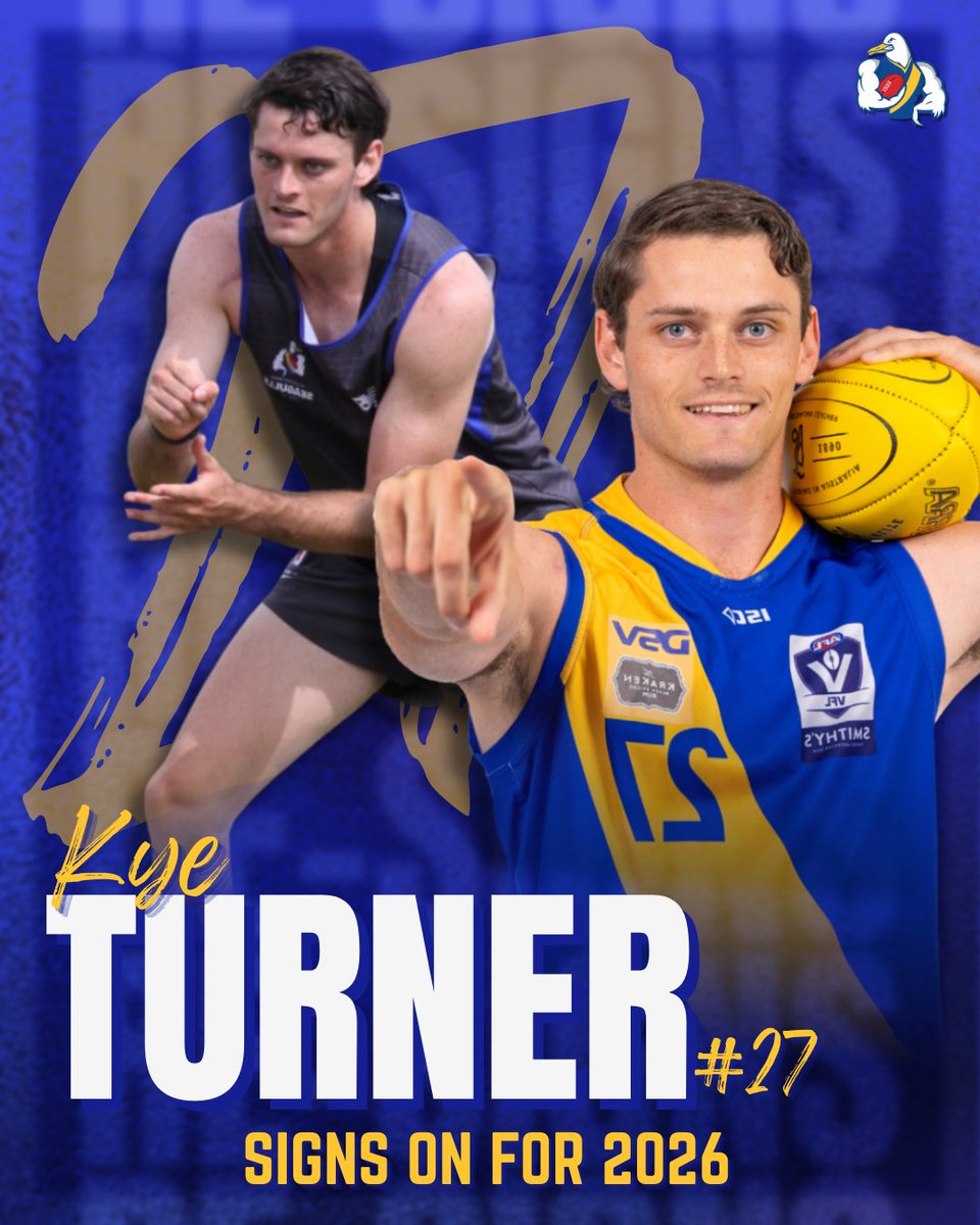 Turner’s time is coming 💪

After joining in 2025, utility Kye Turner is set to make his Seagulls debut in 2026.

The 193cm talent adds AFL and VFL experience to our growing list and is ready to make an impact. We can’t wait to see him out there in the Blue and Gold this season