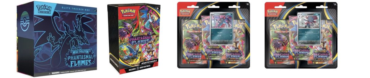 Target dropped the following this morning #ad :

Phantasmal ETB : $54.99 :
bit.ly/4oEPBIF
Phantasmal BB :  $29.99 :
bit.ly/4hxi010
Phantasmal 3 Pack (Sneasal):  $14.99 :
bit.ly/4qAQrrJ
Phantasmal 3 Pack (Weavile): $14.99 :
bit.ly/47xK13W