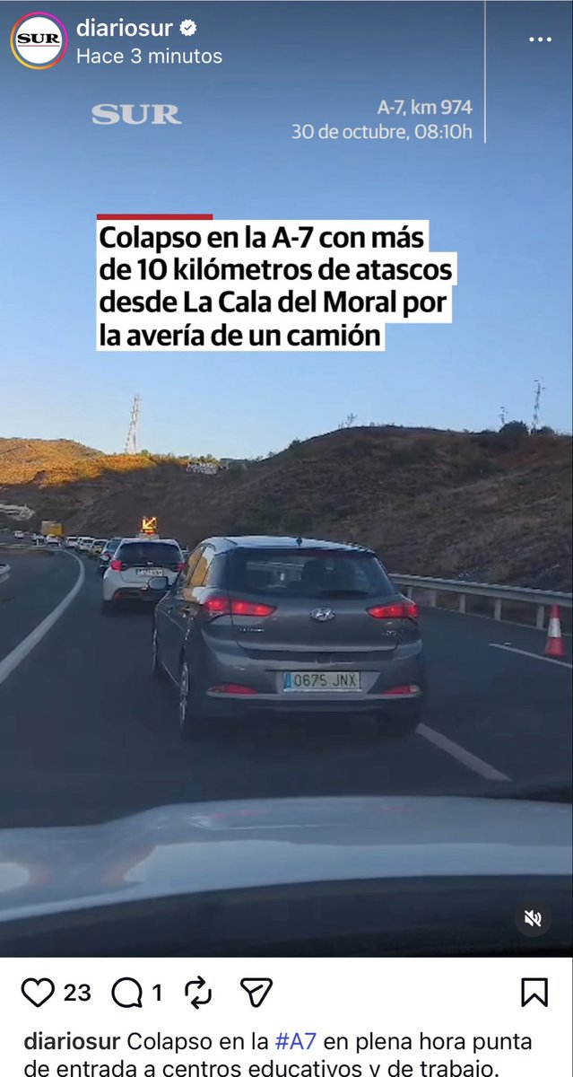 jarodriguez77's tweet photo. Mientras unos y otros se hacen la foto y lanzan falsas promesas tu sigues atascado día tras día. Un día por lluvia, otro por un accidento o una avería pero nadie soluciona los problemas de movilidad de Málaga Este.
#Movilidad #Bipartidismo #atascos #A7 https://t.co/ITC5SmqjdN