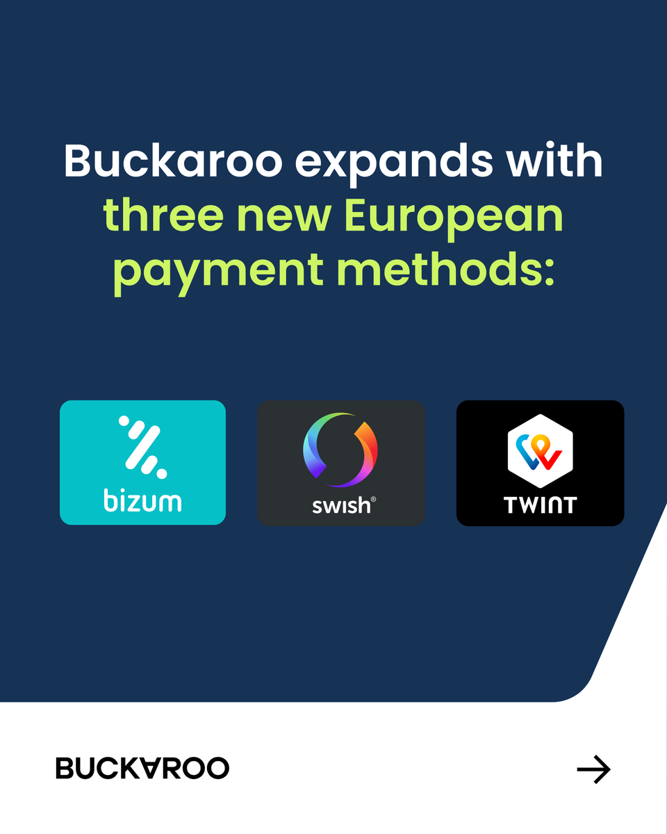 🚀 Buckaroo expands with three new payment methods!

Good news for webshops with international customers 🌍 Starting today, Swish (Sweden), TWINT (Switzerland) and Bizum (Spain) can be added to your checkout via Buckaroo.

Read more: buckaroo.eu/blog/buckaroo-…

#Buckaroo #Payments
