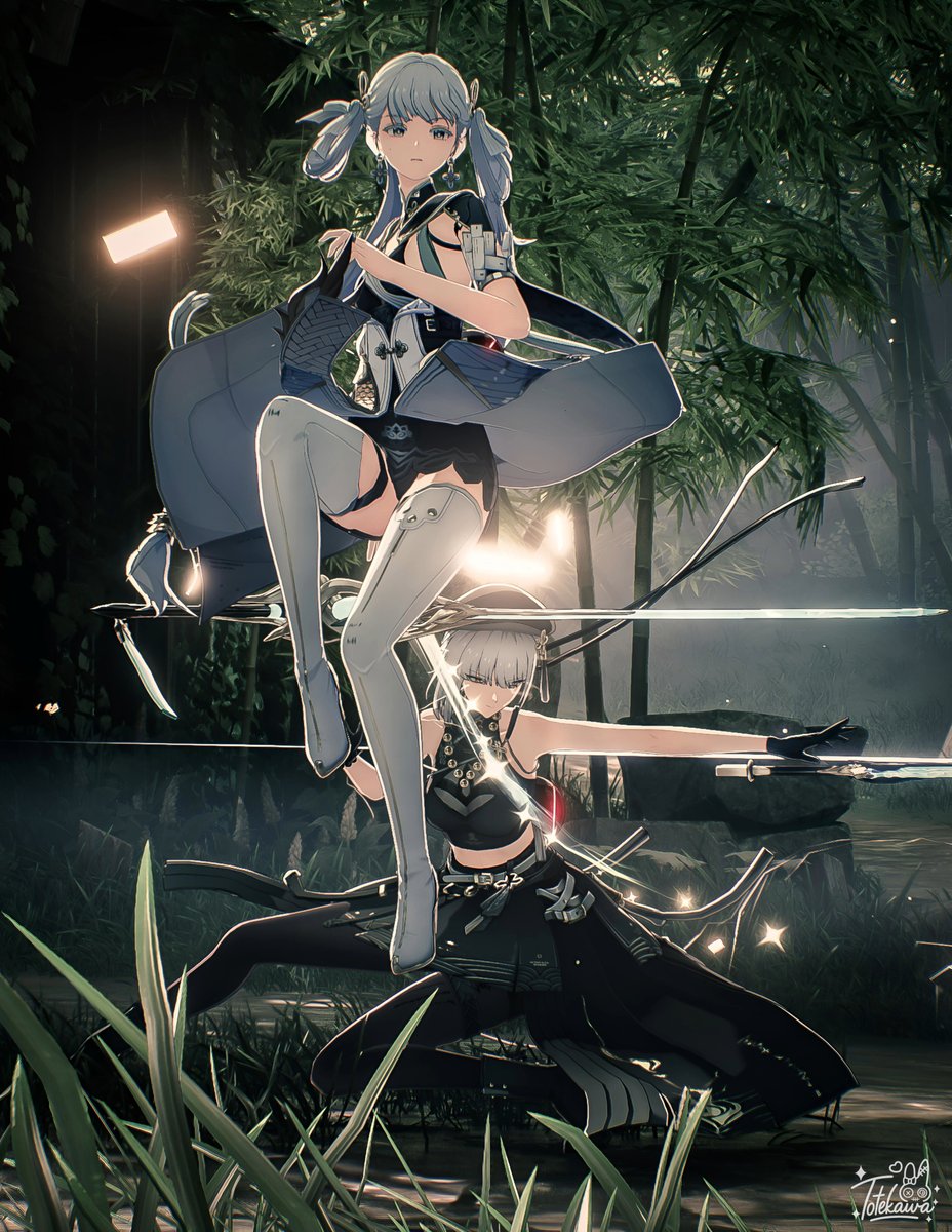 影と舞い踊る
#鳴潮写真部 #瞬刻光と影の刹那
#WutheringWaves 
Jinhsi / 今汐 / 今汐
Sanhua / 散华 / 散華