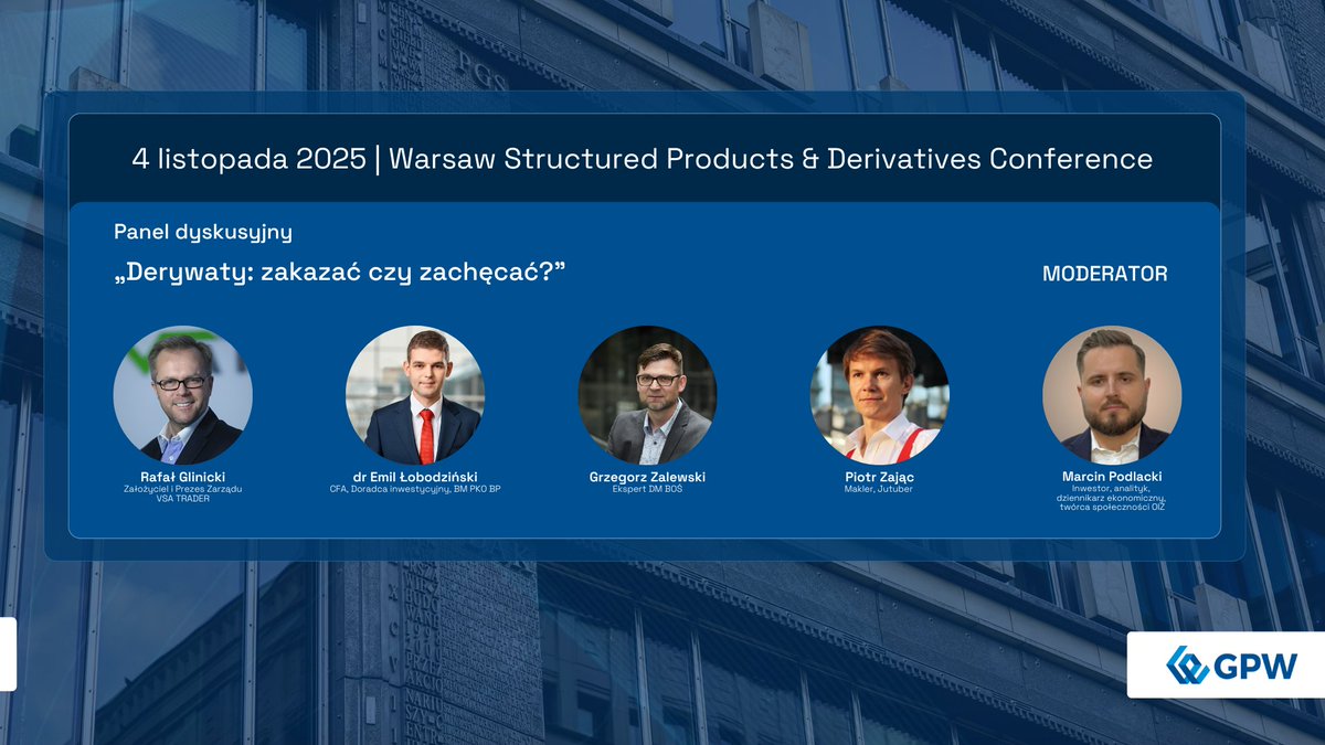 Zapraszam we wtorek 4XI na <a href="/GPW_WSExchange/">GPW</a>.

Będziemy próbować zakazać instrumentów pochodnych⛔️

Szczegóły: gpw.pl/wspdc