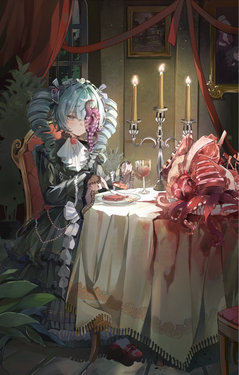 Bon appétit.

#Illustration #OriginalArt #OctoberArt #ArtistOnTwitter #イラスト #オリジナルイラスト