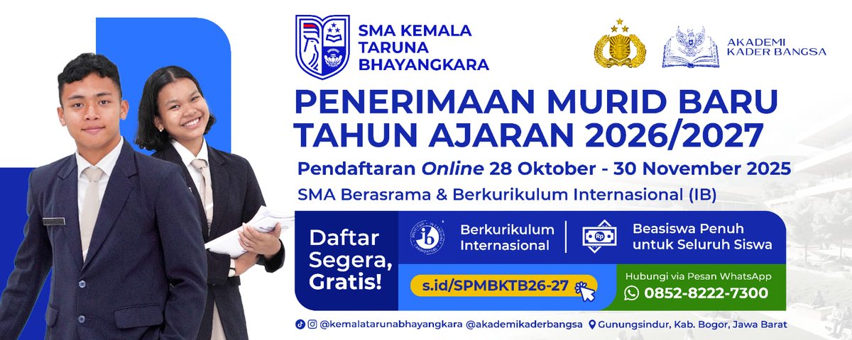 BagsumdaL's tweet photo. Penerimaan Murid Baru SMA Kemala Taruna Bhayangkara https://t.co/BwDxaSHit5