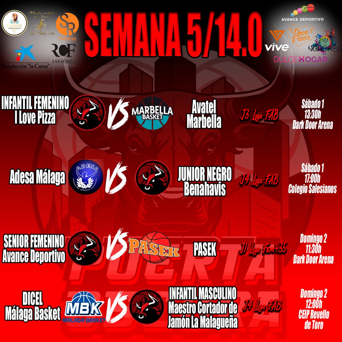 CDJPuertaOscura's tweet image. 🗓️ Agenda Partidos 📢

     🔖 SÁBADO
         🔖 DOMINGO 
             🔖 LUNES
             
#CDPO14.0
#SiempreJuntos
x.com/CDJPuertaOscur…