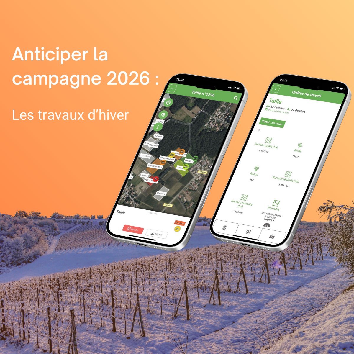 L’hiver, la vigne se prépare…
Aujourd'hui, la viticulture combine savoir-faire et outils numériques pour maximiser la santé de la vigne et la qualité du raisin. 🌱✨

Le résultat ? Une vigne soignée, surveillée et prête pour un repos hivernal mérité. 🪾