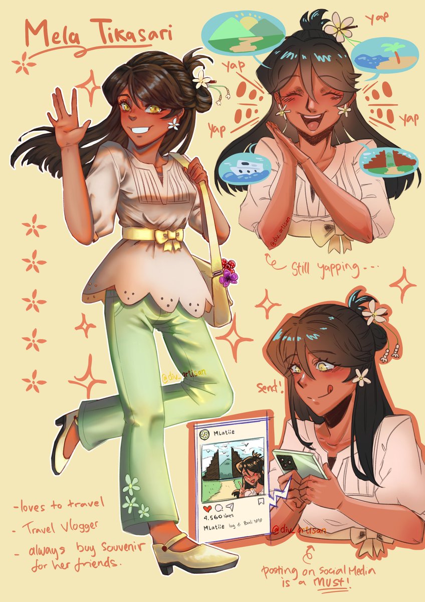 Div_artisan's tweet image. bikin karakter berdasarkan bunga khas indo. yang pertama dari bunga melati 🇮🇩🤍
#ocsart #artidn #art