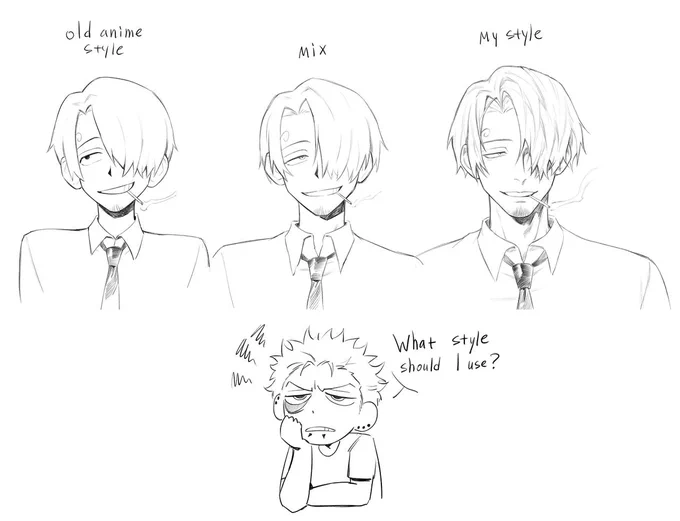 Every time I want to draw Sanji, this dilemma appears 😔 