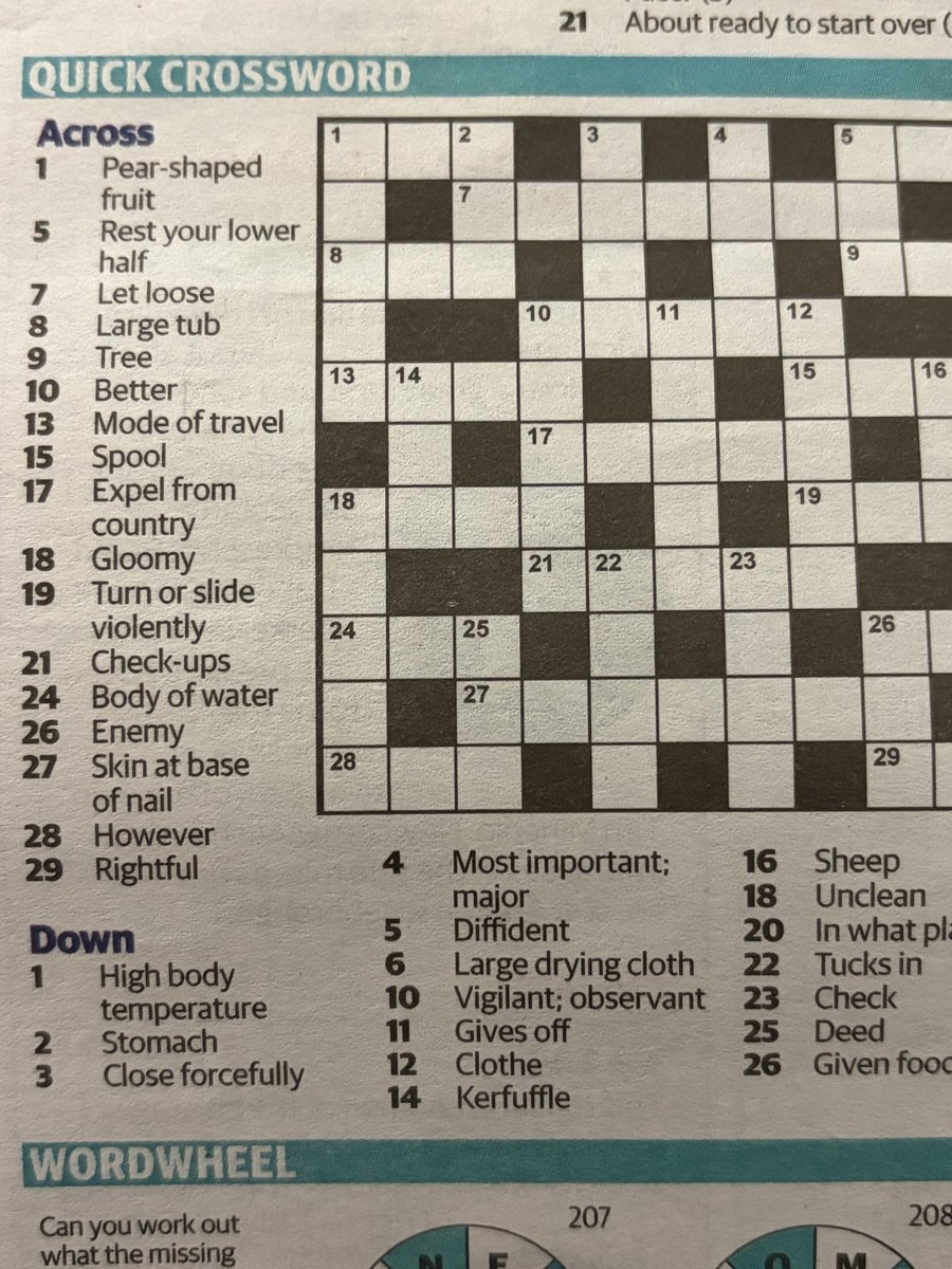 Hmmmm wouldn’t 1 across be….. well …. A pear