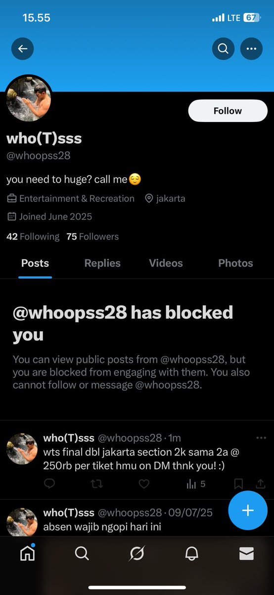 afterh1gh's tweet photo. SCAM WTS TIKET DBL ‼️
jangan percaya guys beli di orang ini, temen gua udh tf lgsung di block  😂😂 https://t.co/ZAZfp2RFla