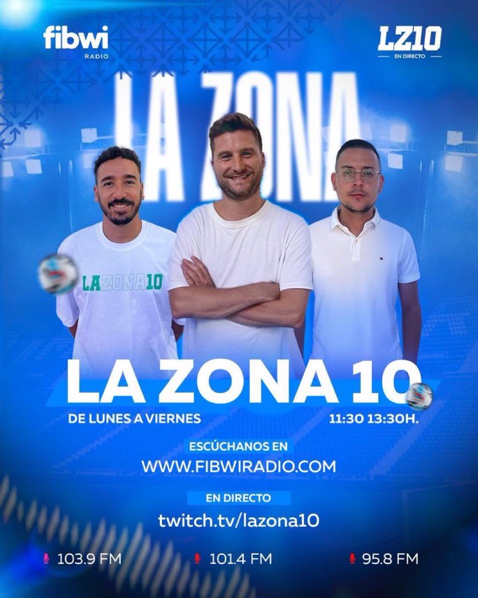 lazonadiez's tweet image. 🔥 Hoy es día del único 𝐫𝐚𝐝𝐢𝐨𝐬𝐡𝐨𝐰 𝐝𝐞𝐩𝐨𝐫𝐭𝐢𝐯𝐨 de las islas 🔥 

🧑‍🏫 @robbertomateo 
👑 @luisforteza 
🕵️ @JUANMISB97 
⛲️ @llorinski 

🏆 La resaca de la Copa del Rey 

❌ A nosotros tampoco nos gustan las imitaciones baratas 

🕒 11:30-13:30h
📻 103.9 @fibwiradio
📲…