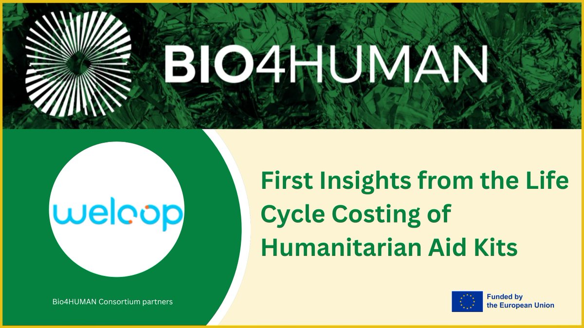 bio_4_human's tweet photo. 💡New from @WeLOOP: first insights from the Life Cycle Costing of Humanitarian Aid Kits, part of Bio4HUMAN’s socio-economic &amp; governance work.

🔗 https://t.co/ZAY3Mb41Dh

#bio4human #LCC #sustainability #biobasedsolutions #HorizonEurope https://t.co/REATWyjRJH