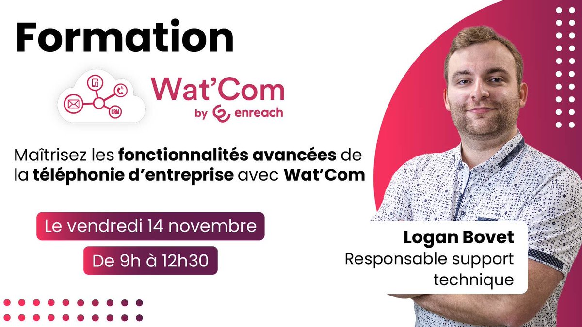 watsoft_com's tweet image. 🚀 Formez-vous sur Wat’Com by Enreach !

Le 𝐯𝐞𝐧𝐝𝐫𝐞𝐝𝐢 𝟏𝟒 𝐧𝐨𝐯𝐞𝐦𝐛𝐫𝐞, gagnez en autonomie : config, SVI, Teams &amp;amp; plus encore.

👉 Boostez votre expertise téléphonie en ½ journée.
🔗 Inscription en commentaire

#Watsoft #WatCom #Formation #MSP
