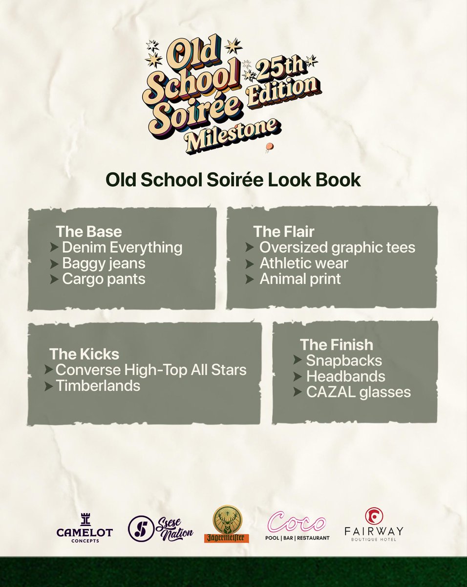 Have you picked your Old-School soirée outfit yet for Saturday? Make sure it leans toward this style.

#SoireeDay