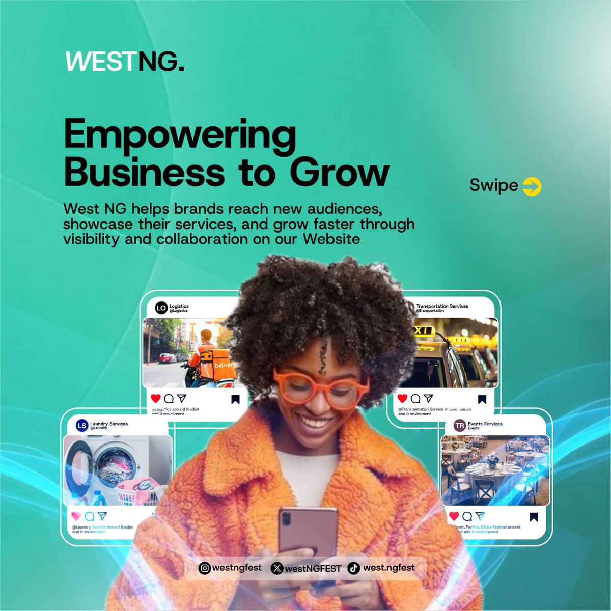 westNGFEST's tweet photo. The West NG Revolution is here!
We’re building a connected Ibadan where people, brands &amp; experiences thrive through trust, tech &amp; collaboration.

From entertainment to commerce — West NG is helping the city work for everyone this Detty December. 
🌍visit  https://t.co/XdHdDT1vOE https://t.co/Pko57d4dRK