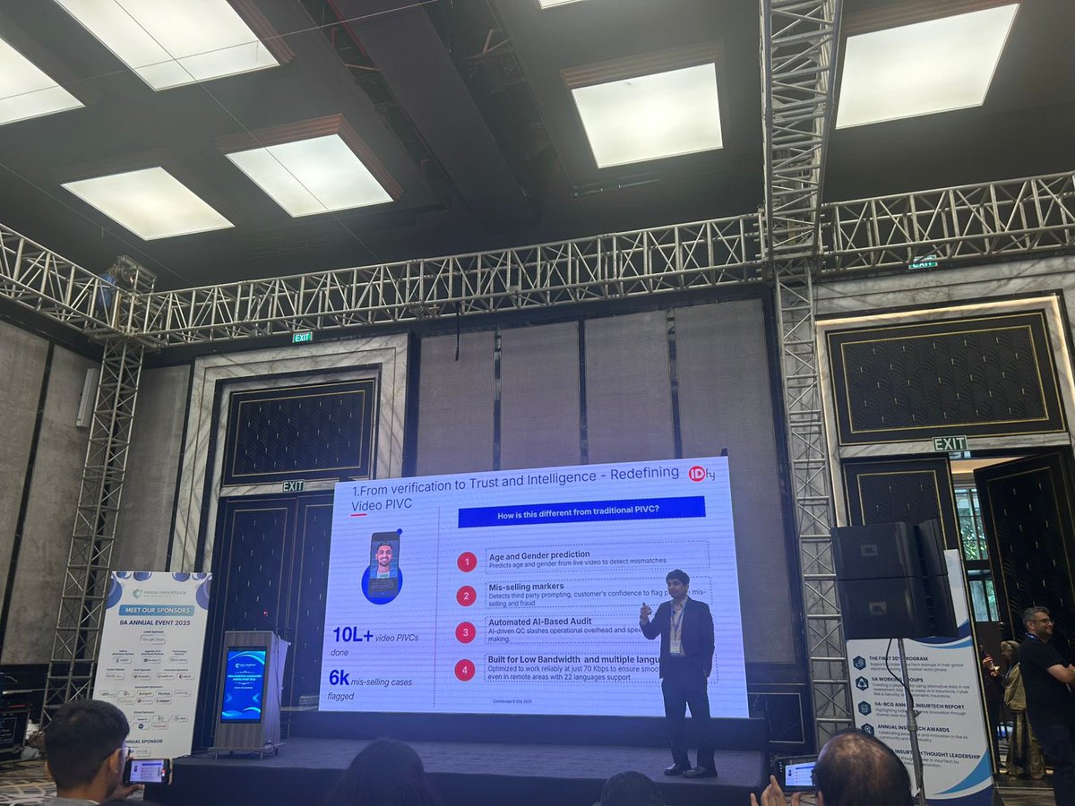 <a href="/BathwalMayank/">Mayank Bathwal</a> <a href="/SidExpress/">Siddharth Choudhary</a> <a href="/preraksethi/">Prerak Sethi</a> <a href="/ONDC_Official/">ONDC India</a> Session started by Abhijit Joshi, VP Product, IDfy on Powering Trust and Intelligence across the Insurance value chain