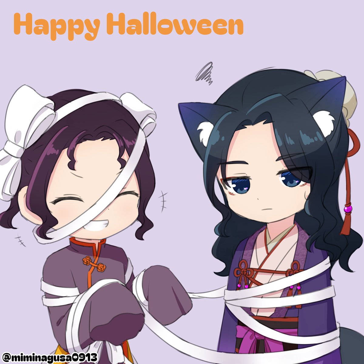 お菓子がなくて子翠にいたずらされた翠苓🎃