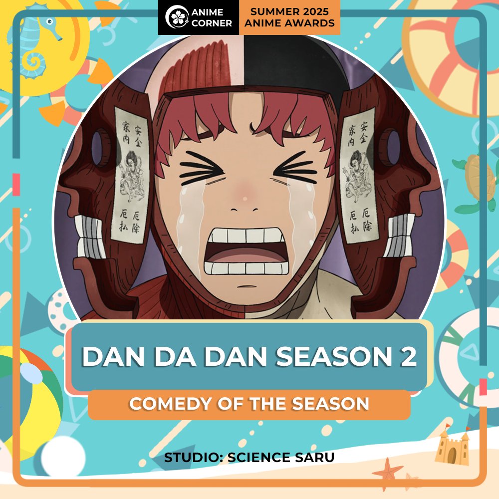 animecorner_ac's tweet photo. ☀️ Summer 2025 Anime Awards ☀️
Best Comedy
Dan Da Dan Season 2

Studio: Science Saru https://t.co/EtpnPc6zDh