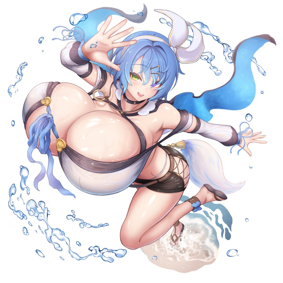 FANZAGAMES様で配信中のオンラインゲーム、巨乳ファンタジーバーストにて、SSR聖騎士「【スイカ、一刀両断っ!!】ヒサラ」のデザイン、イラストを担当させていただきました!
 スキル演出でとんでもなく揺れます!よろしくお願いいたします!
 #巨乳ファンタジーバースト #巨乳バースト 