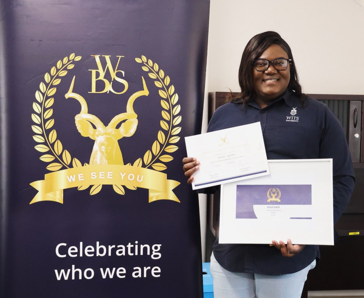 witsbschool's tweet image. Congratulations to our latest #WeSeeYou campaign winner, Nhlanhla Ngubane!

We appreciate your contribution to our #WBSFamily and the important role you play in upholding the excellence that defines #WBS.

#WitsBusinessSchool #WitsForGood #WorkplaceExcellence