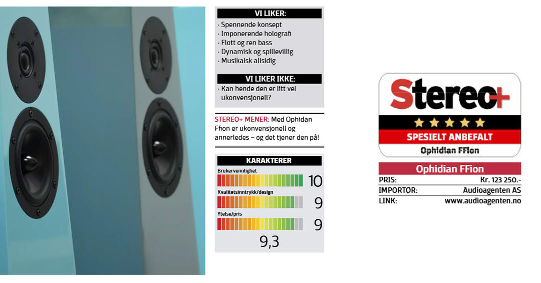 Absolutephase's tweet photo. Absolutely delighted that our FFION speakers have scored an impressive 9.3/10 and 5 stars from Norwegian audio magazine Stereopluss

You can read the full review (in Norwegian) in their magazine below:
https://t.co/umaXVb6gob... https://t.co/rycE1Z2HR2
