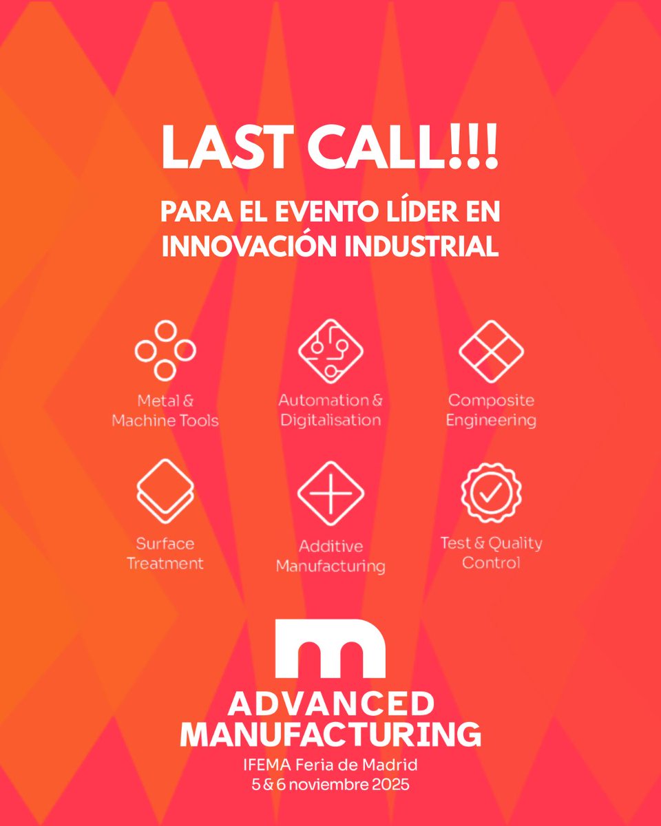 🚀  ¡Comienza la cuenta atrás!

📍 El 5 y 6 de noviembre, <a href="/IFEMA/">IFEMA MADRID</a>  se convierte en el epicentro de la innovación industrial con <a href="/AdvManufactES/">Advanced Manufacturing ES</a> Madrid.

🔗 Regístrate gratis: lnkd.in/d8fh5ti3

¡Os esperamos en el stand de HispaRob (M2)!
