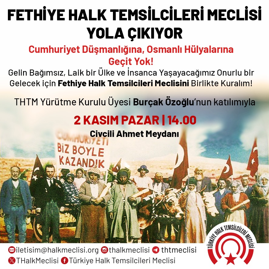 Cumhuriyet düşmanlarına geçit vermem diyen tüm yurtseverleri Fethiye Halk Temsilcileri Meclisinin kuruluşuna davet ediyoruz! <a href="/THalkMeclisi/">Türkiye Halk Temsilcileri Meclisi</a>
halkmeclisi.org