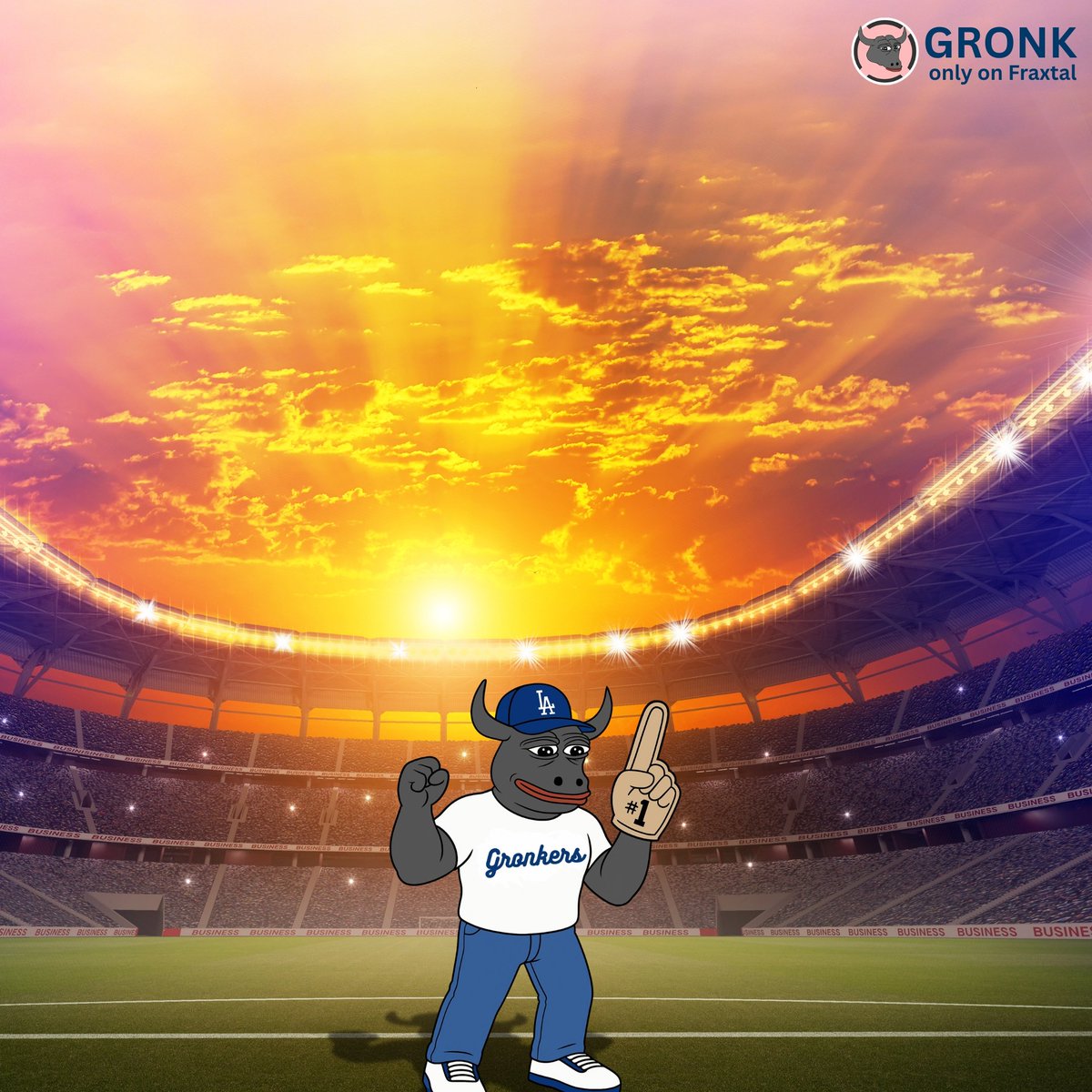 gronkfrax's tweet photo. 🏟️ Sunset game day on Frax ⚾️

$Gronk reppin’ his favorite team — the GRONKERS 🏆💙 Win or lose, the herd stays loud. Fraxian spirit never fades‼️

All roads lead to Frax.
All cheers echo to Fraxtal.
#Gronkers #Gronk #Fraxtal #OnlyOnFraxtal https://t.co/H5X6wd3wCw