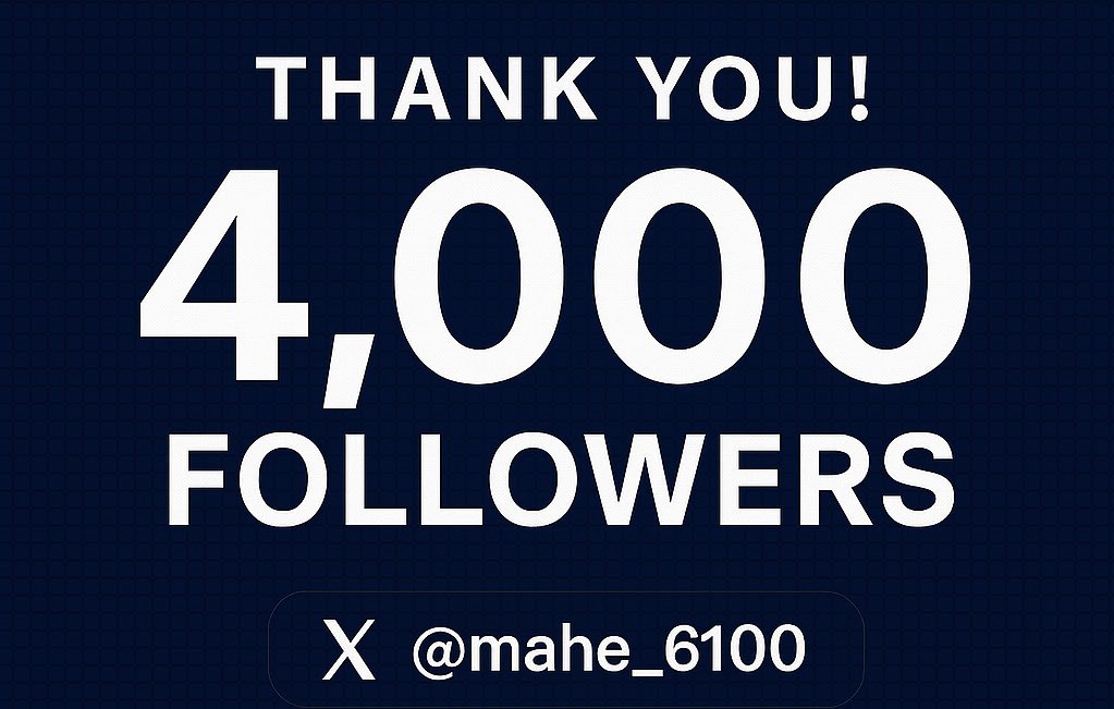 आप सभी साथियों का तहदिल से शुक्रिया और आभार 🙏 
आप सभी के सहयोग के बदोलत ही आज़ मेरे X पर 4000 फ़ॉलोवर कम्पलीट हो गए हैं ❤️
उम्मीद करता हूँ आगें भी आप सभी का सहयोग बना रहेगा 🙏❤️‍🩹
मेरी तरफ़ से भी आपको कोई कमी नहीं आनें दूँगा | 
Thank you very much 🩷