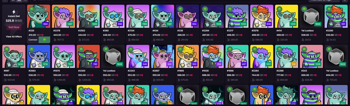 The <a href="/yeiliens_nft/">Yeiliens</a> of <a href="/YeiFinance/">Yei Finance</a> is still waxing strong with just few sales floor sweep and we are back to the 500 $SEI FP. If you missed out on the initial pump to $1,000 SEI Floor Price, you now have a second chance to buy it at less than half the price before we moon hard.