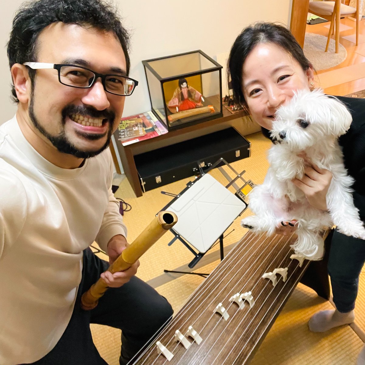 EnsembleShion's tweet photo. 先日、Winer Concertのため、尺八＆箏、2人での曲のリハを行った。皆様、是非、コンサートを観に来てくださいね！12/22(月) 🎶アンサンブル紫音 Winter Concert❄️尺八・箏・チェロ。19:00開演。市ヶ谷ルーテルセンターホール。予約→ https://t.co/Ew1TBAXB8g　#アンサンブル紫音 #尺八 #箏 #チェロ https://t.co/Eg8ZCqdVEf