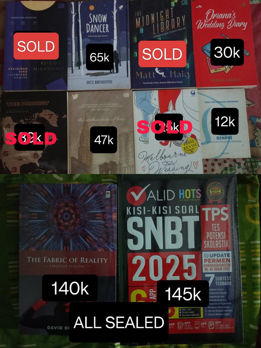 theldeorado's tweet photo. want to sell preloved buku novel terjemahan indo buku saku latihan soal utbk snbg osn ksn matematika fisika kimia biologi geografi wangsit persiapan toefl
https://t.co/UrUbapa7zG