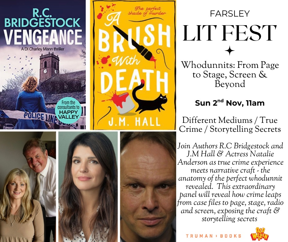 A real treat for #CoronationStreet &amp; #Emmerdale fans!
Sunday we’ll be sharing the stage with the amazing <a href="/AndersonNatalie/">Natalie Anderson</a> , a true Yorkshire talent. Don’t miss this rare chance to hear her live! <a href="/OldWoollen/">The Old Woollen</a> @Truemanbooks #FarsleyLitFest @https://trumanbooks.co.uk/event/crime-day